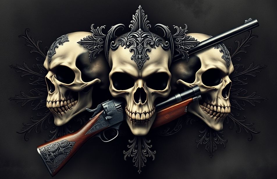 Skulls And Guns Wallpaper