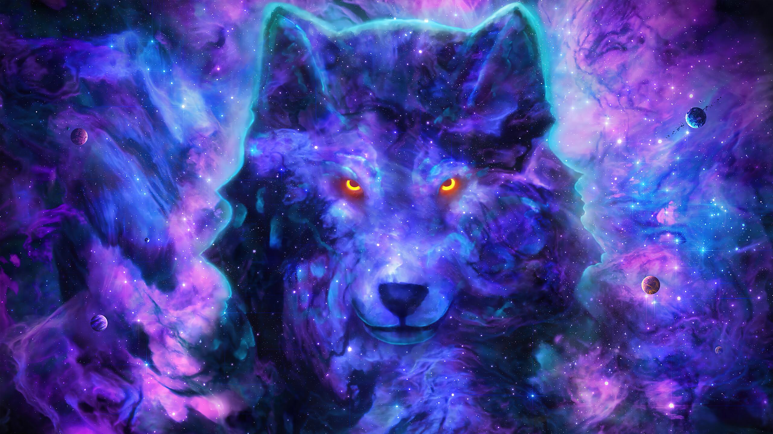 Wolf Spirit Cosmic 4k Wallpaper iPhone HD Phone 8010g