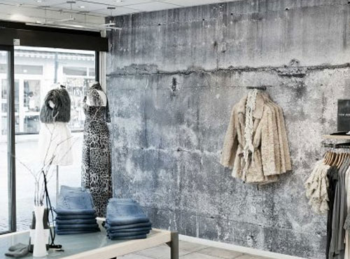 Off The Wall Hard Sell Faux Concrete Wallpaper Labors To Build