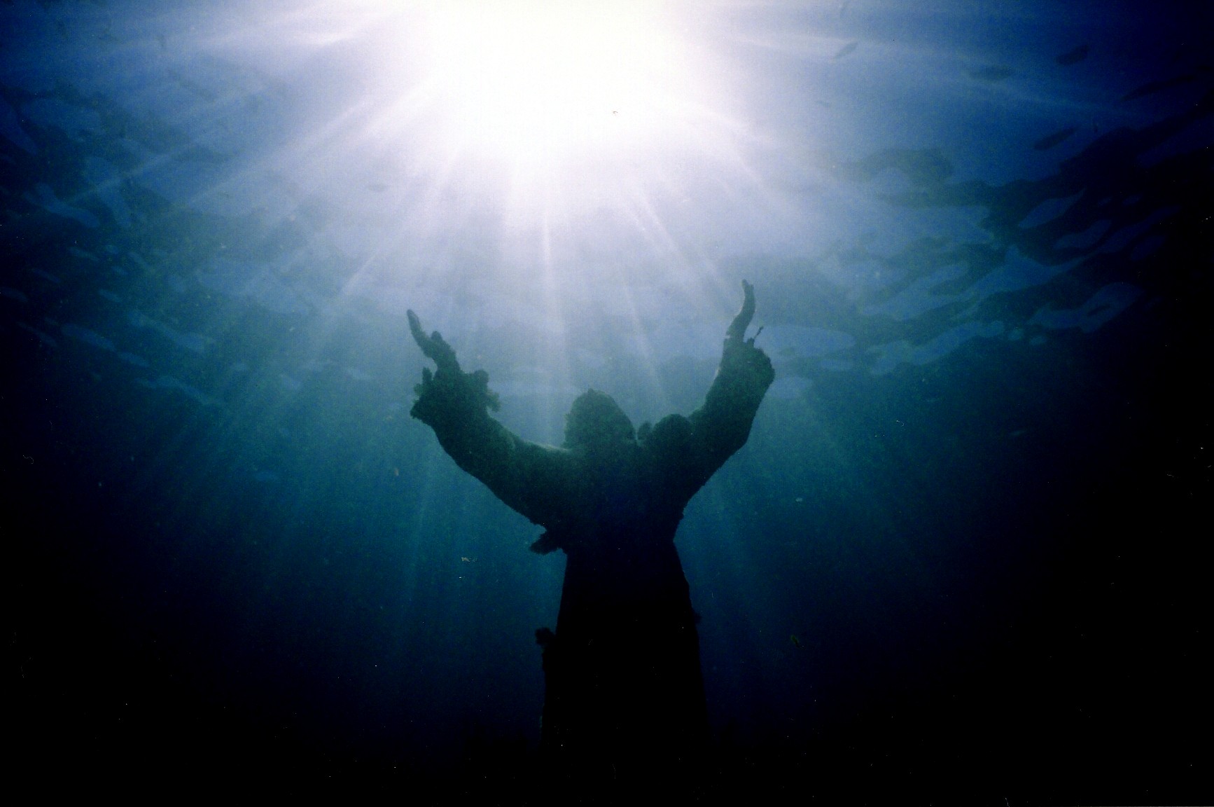 Christ Of The Abyss Wallpaper Image Sunlight