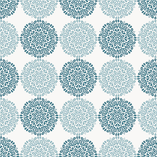 Portfolio Navy Blue Lace Flower Pattern On White Background