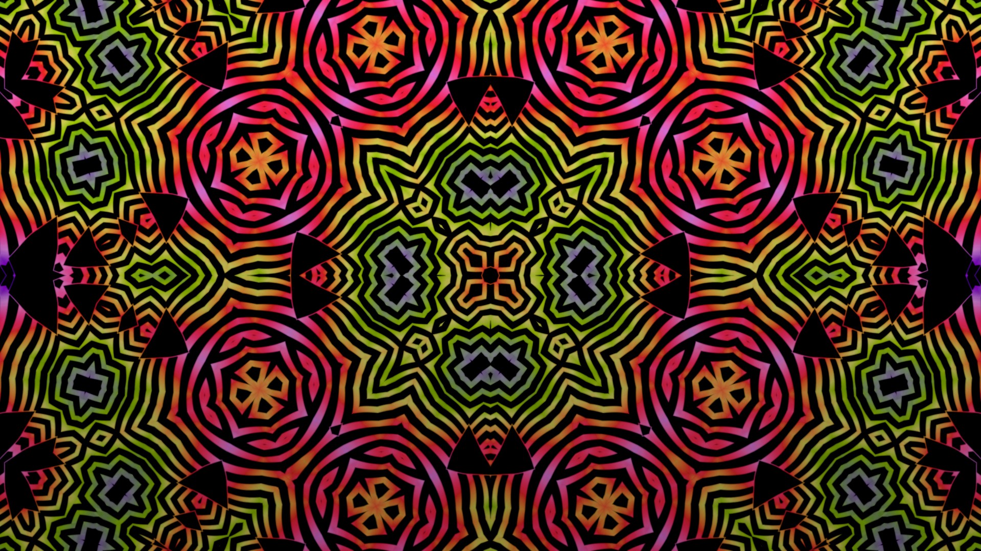 Abstract Multicolor Patterns Psychedelic Digital Art Background