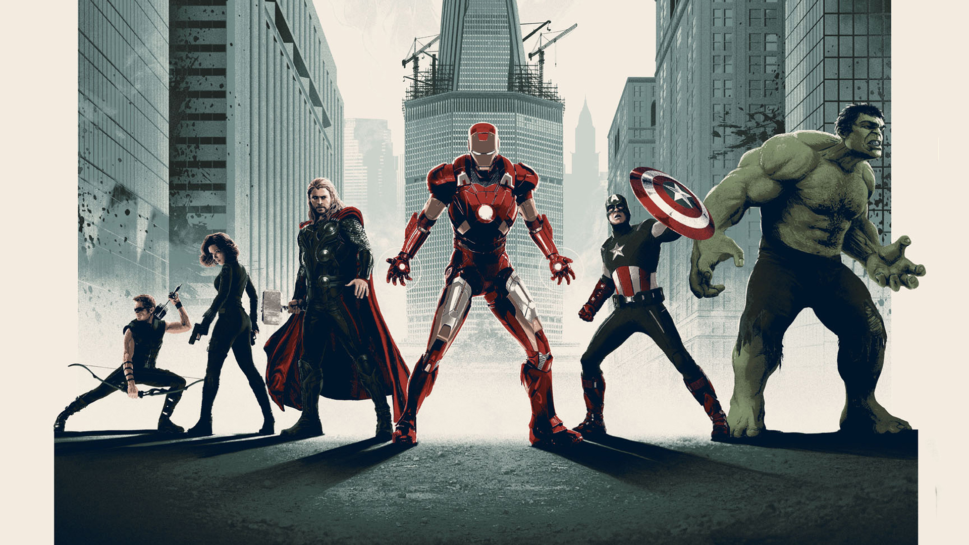 Hawkeye Black Widow Hulk Captain America Thor Iron Man Movie Wallpaper