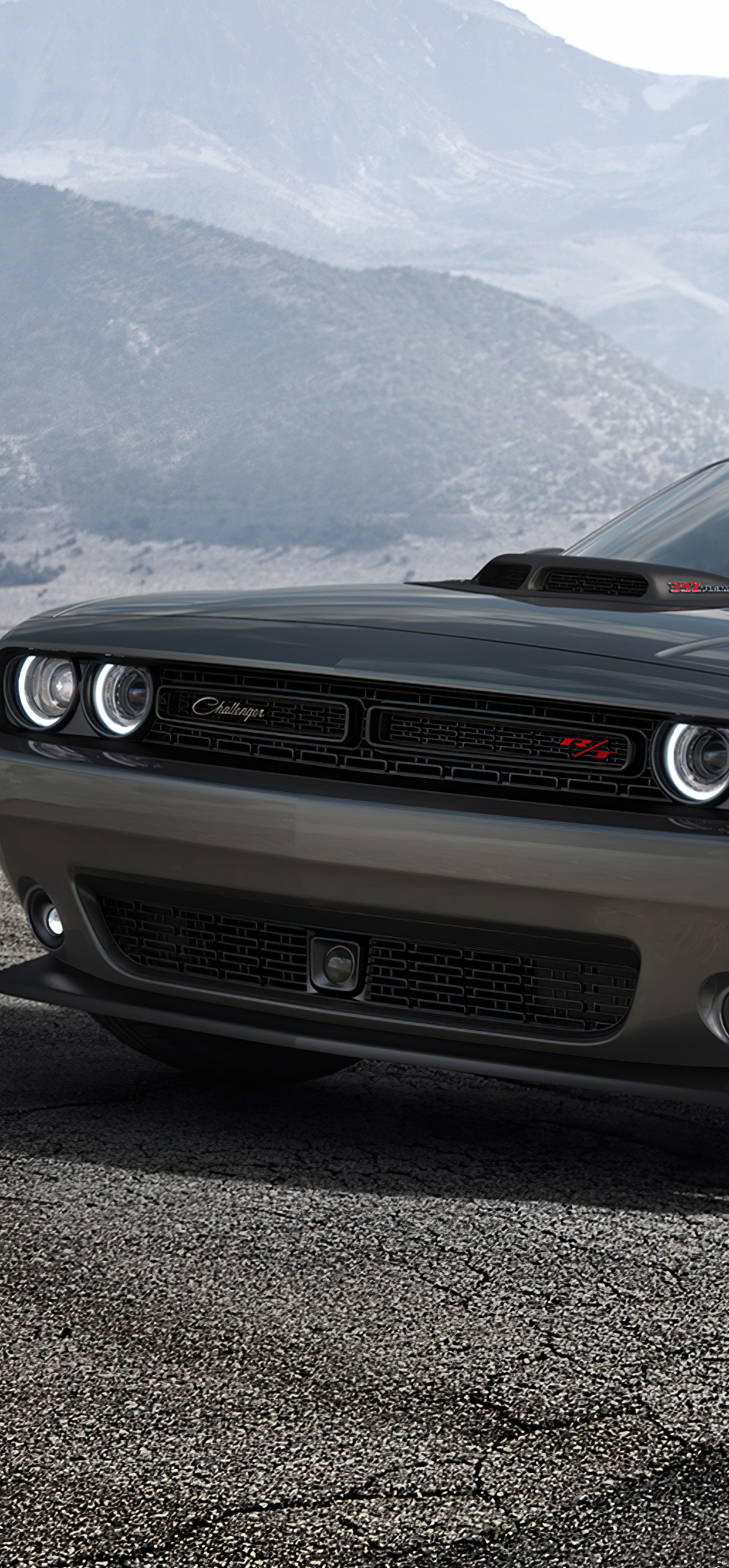 Grey Dodge Challenger 4k iPhone Xs Max HD Wallpaper