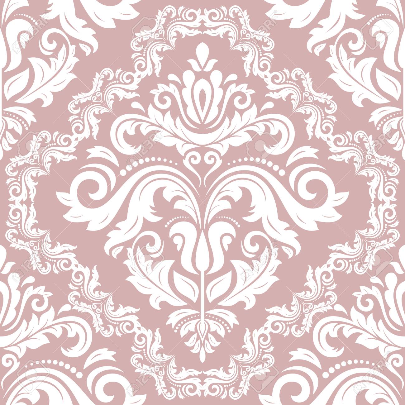 Orient Vector Classic White Pattern Seamless Abstract Background