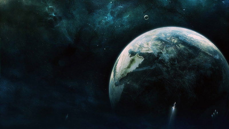 1080p dark future world Space Moons HD Desktop Wallpaper