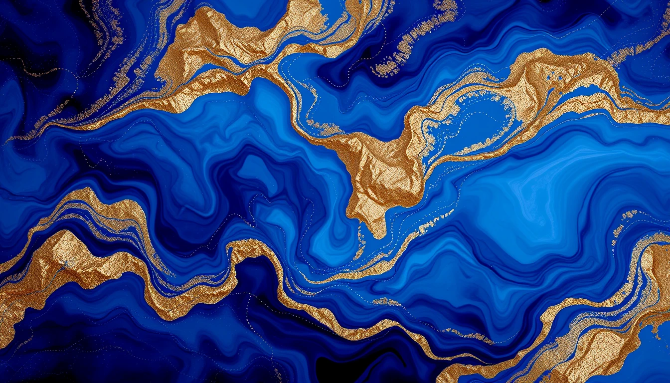 Blue Gold Wallpaper
