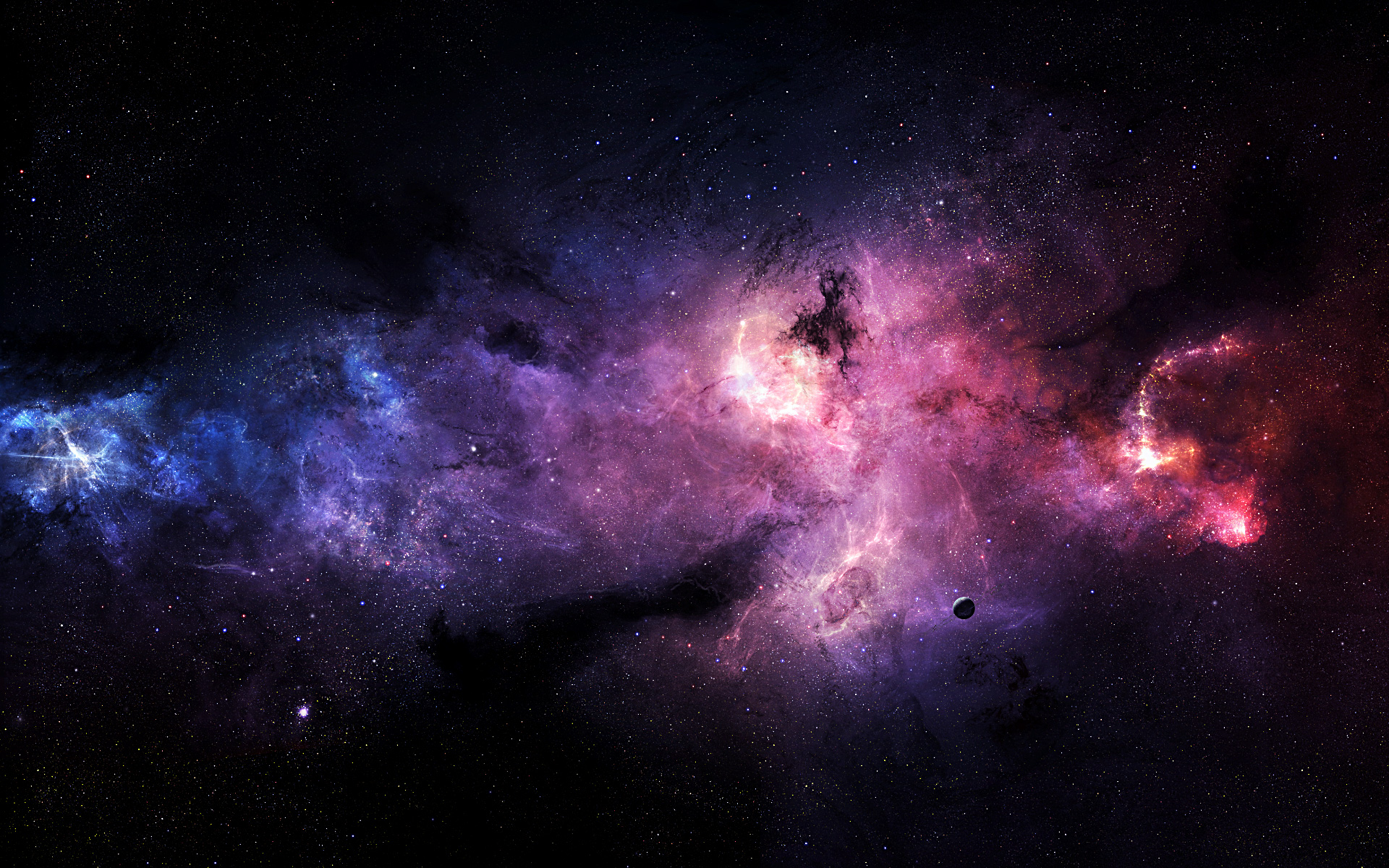 Purple Outer Space Wallpaper HD Res