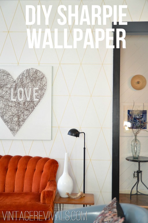 Diy Sharpie Project Geometric Wallpaper The Inspired Room