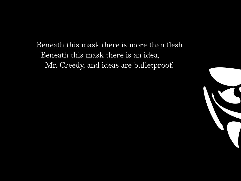Anonymous Grayscale V For Vendetta Wallpaper