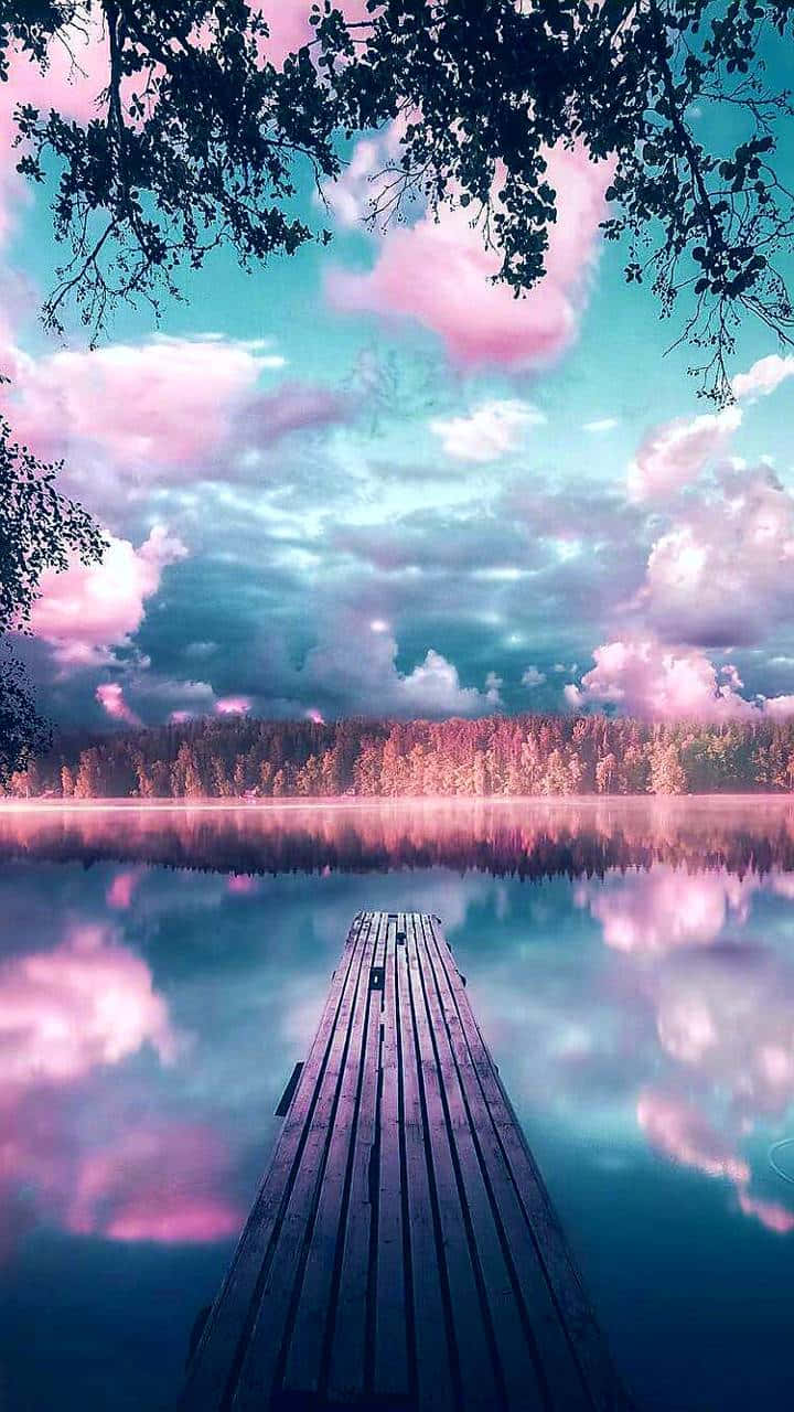 Pink And Blue Clouds Wallpaper