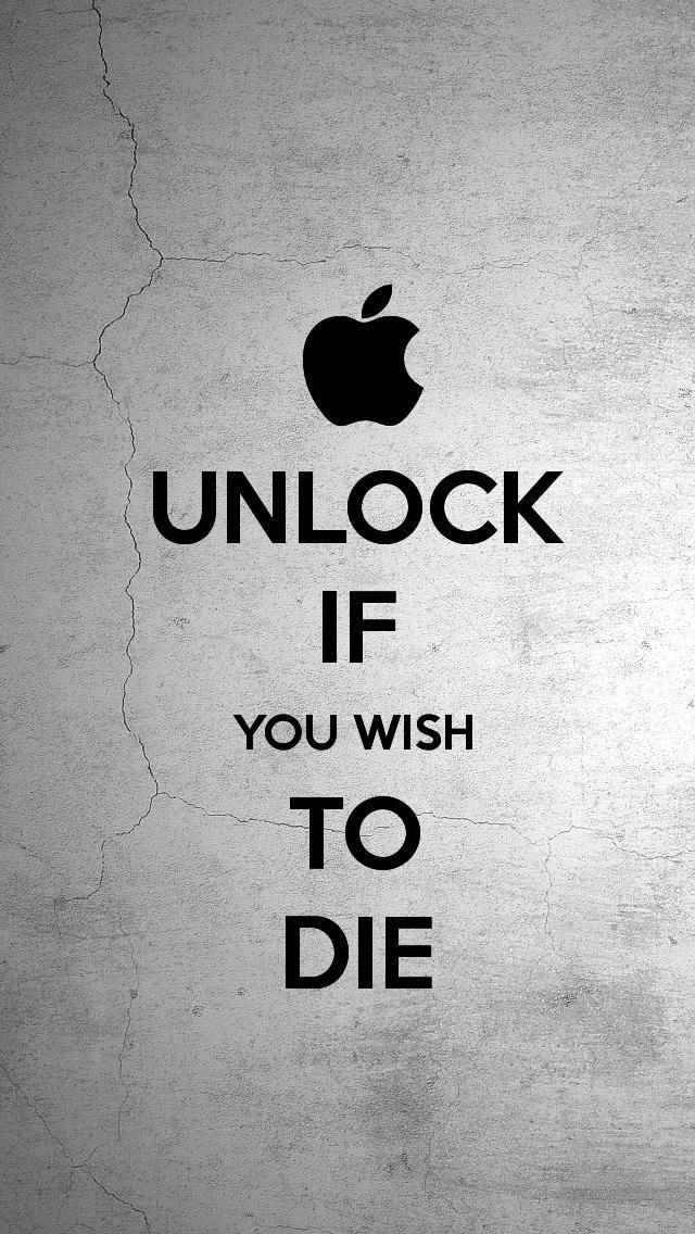 iOS Unlock to Die Wallpaper