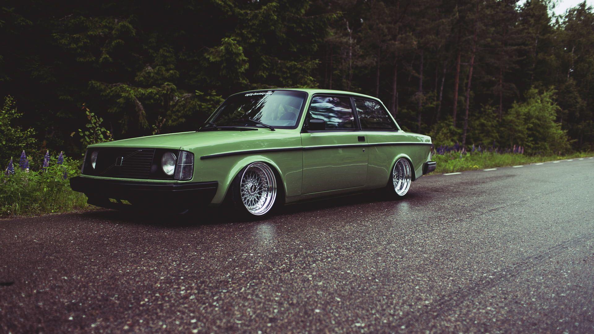 Green Coupe Road Forest Volvo 1080p Wallpaper