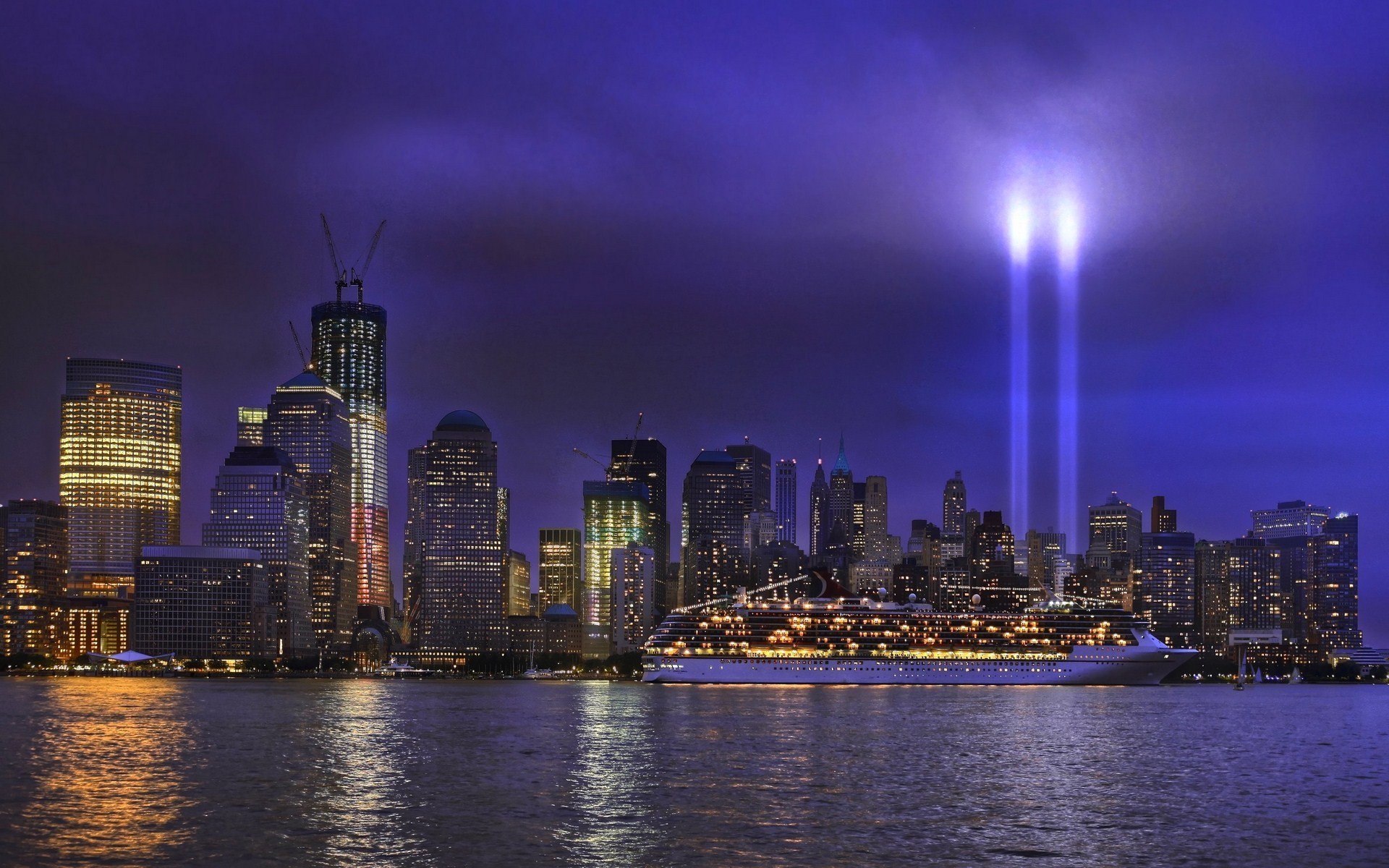 Cityscapes World Trade Center New York City Manhattan Lights