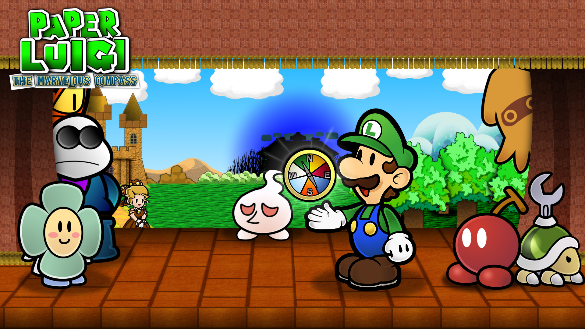 Paper Luigi HD Wallpaper Background