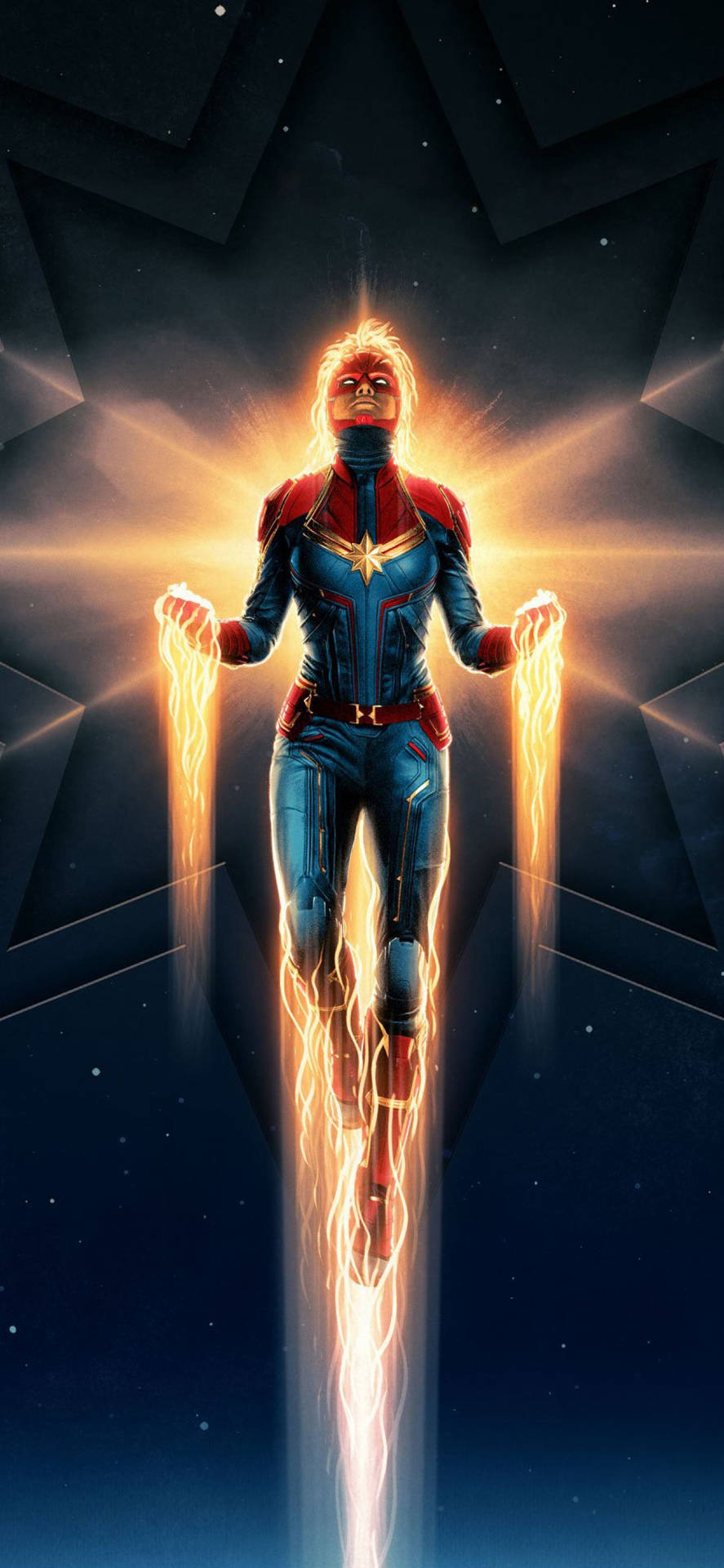 Ladda Ner Wallpaperfantastisk Captain Marvel iPhone Bakgrundsbild Wallpaper