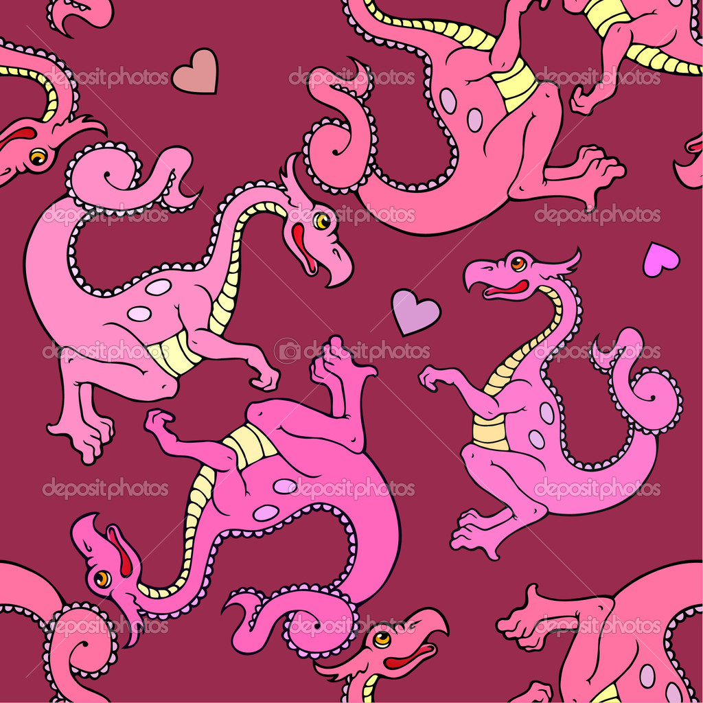 The Candy Dragon Seamless Wallpaper Pattern Stock Vector Darla