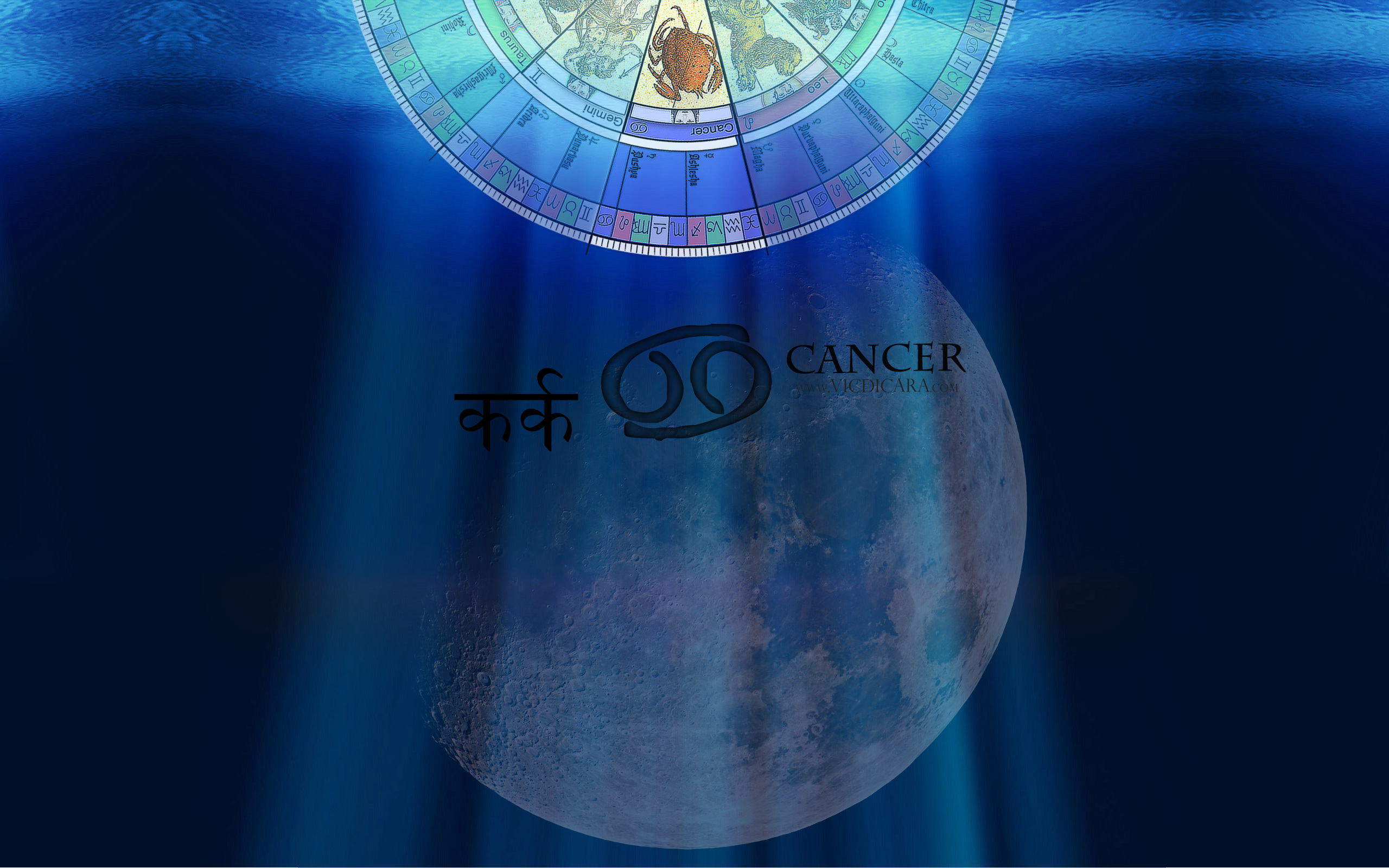 Zodiac Sign Cancer On The Background Of Moon