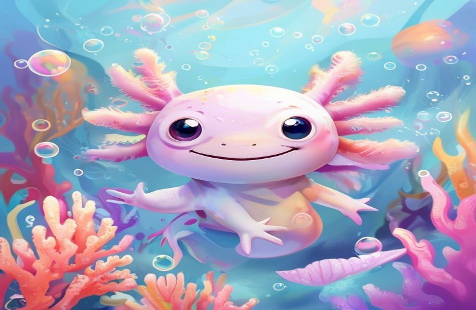 Kawaii Axolotl Wallpaper