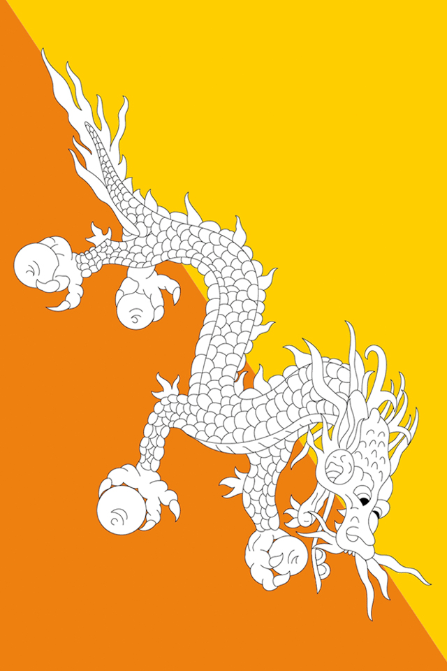 Bhutan Flag iPhone Wallpaper HD