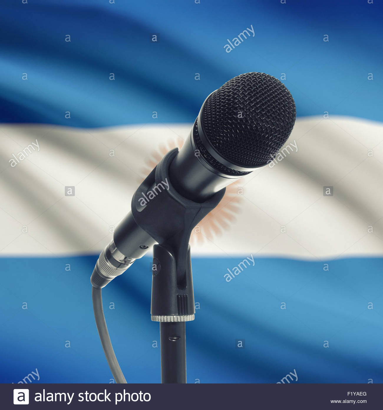 Microphone With National Flag On Background Series Argentina