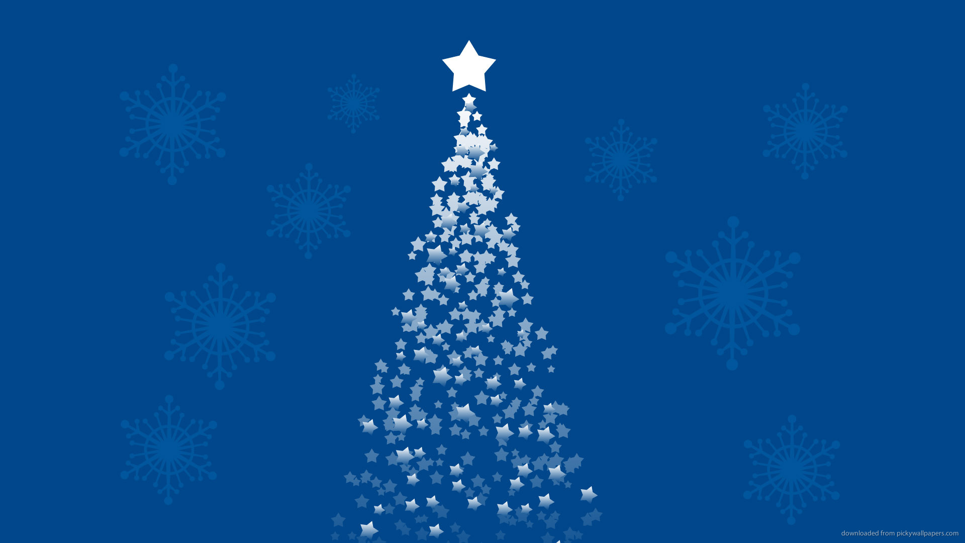 Ascending Star Forming A Christmas Tree On Blue Background Picture