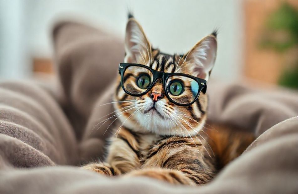 Cat With Glasses Wallpaper
