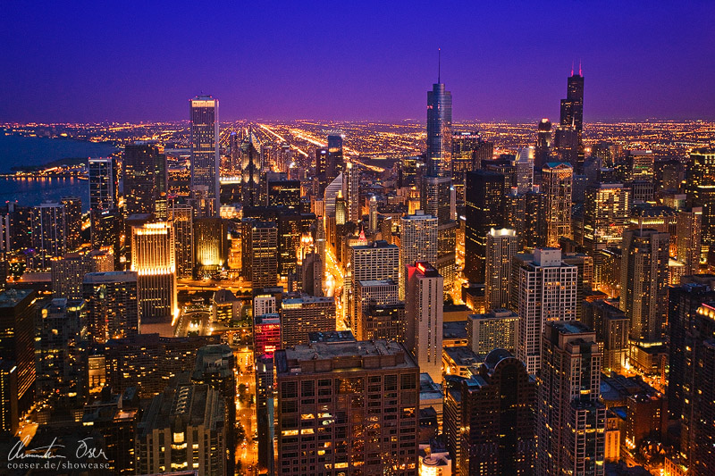 Chicago Skyline At Night V2 By Nightline
