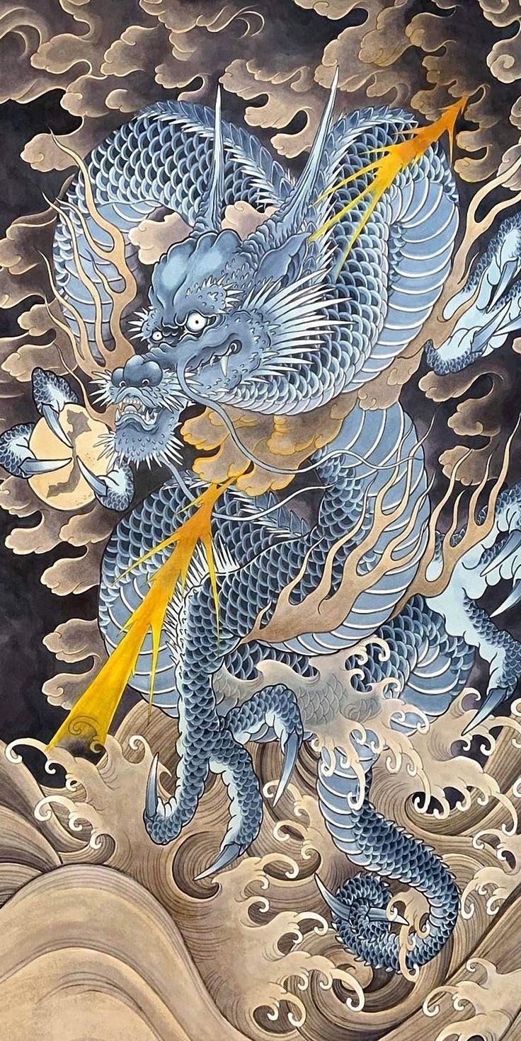 dragon phone wallpapers colorful background Japanese dragon