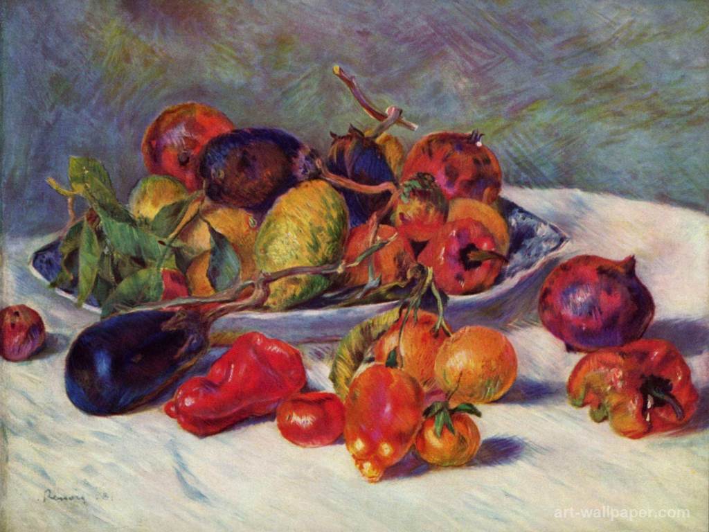 Still Life With South Fruits Renoir Pierre Auguste Wallpaper