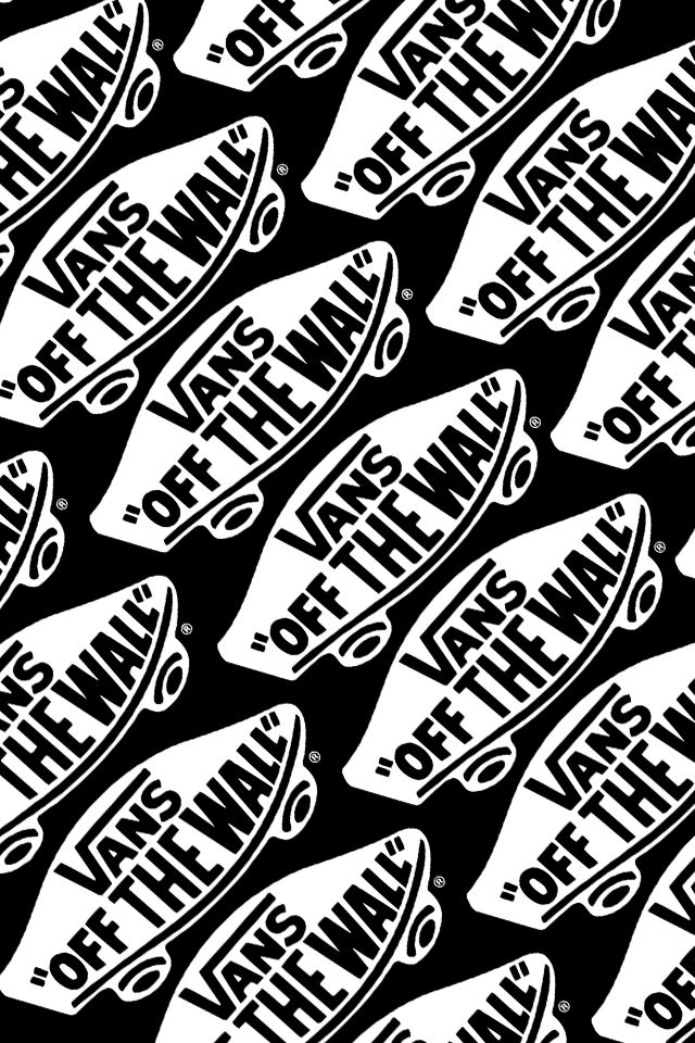 Many White Vans Logo In Black Background HD Wallpaper iPhone And 4s