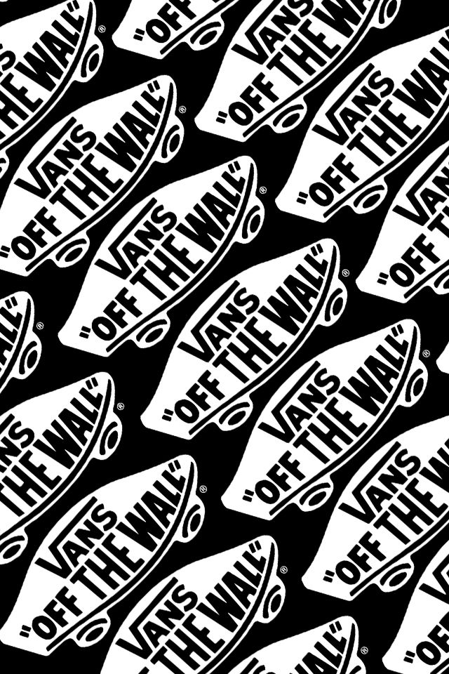 Many White Vans Logo In Black Background Hd Wallpaper Iphone And 4s