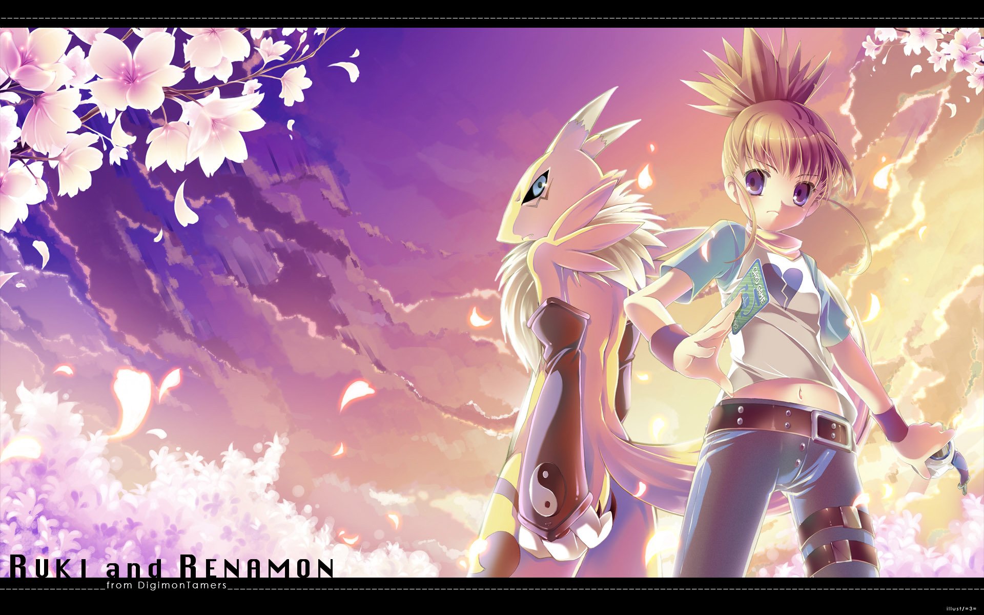 Ruki And Renamon From Digimon Tamers HD Wallpaper Background