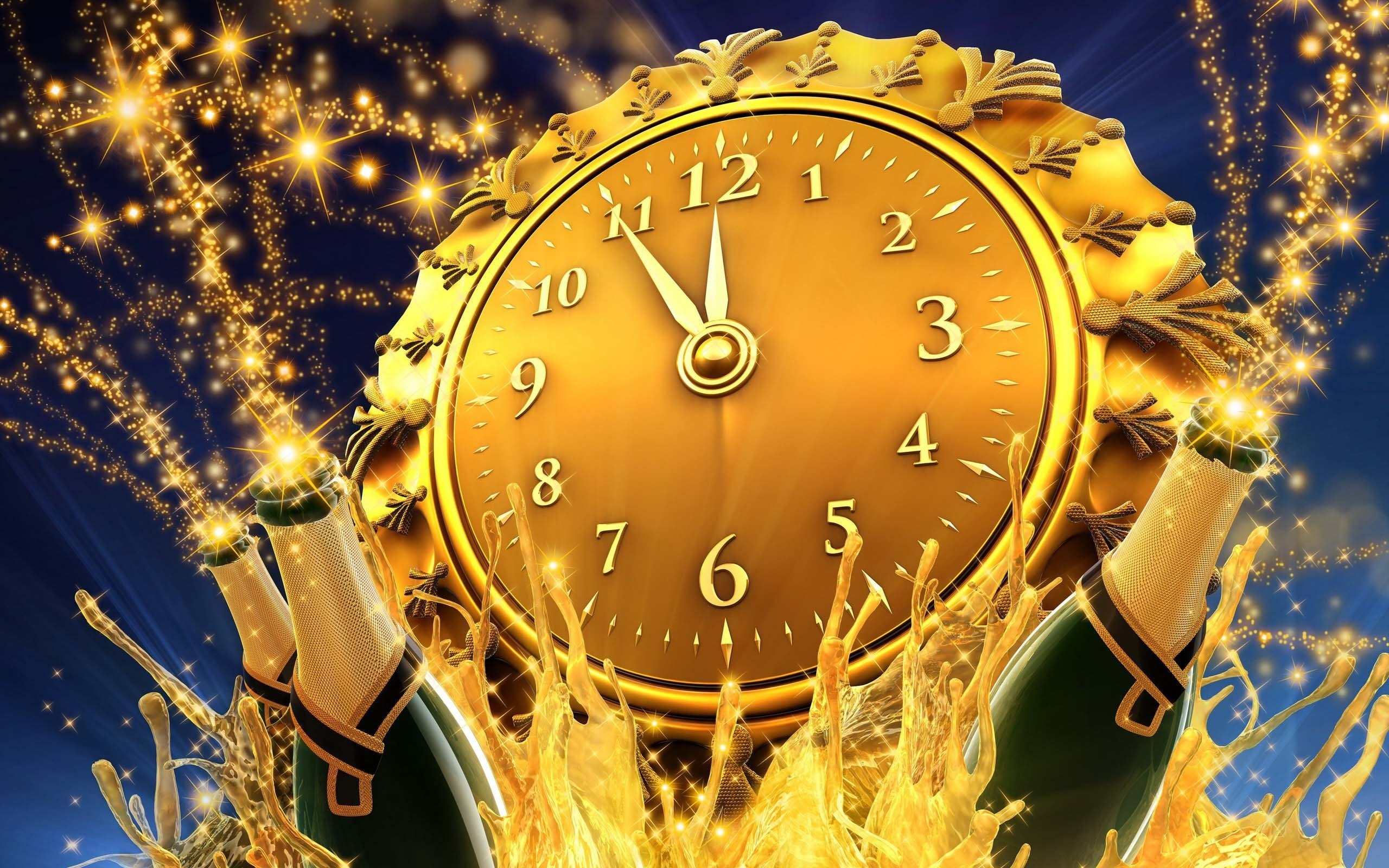Happy New Year Celebration Countdown Clock Five Minutes Of