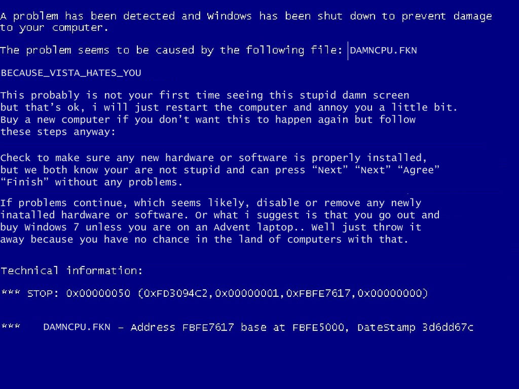 Blue Screen Of Death By Oyyou