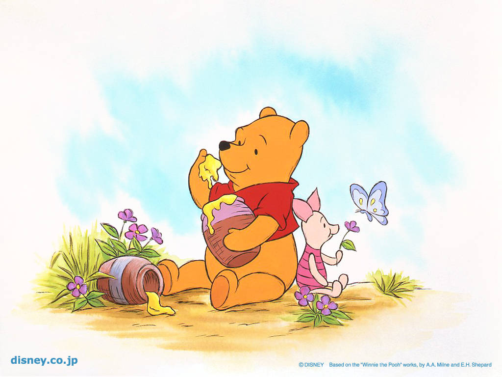 Illustration Of Winnie The Pooh iPhone Wallpaper