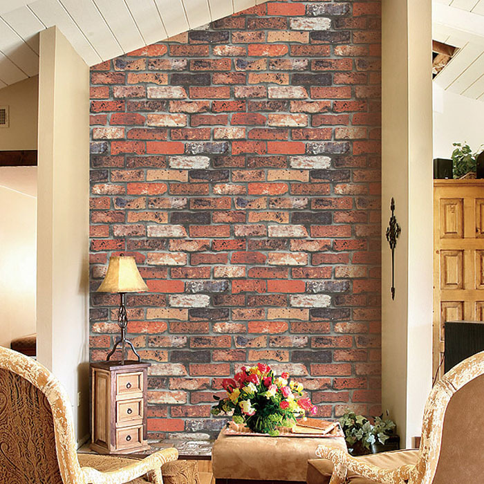 Brick Stone Textured For Kitchen Living Room Bed Vinyl Wallpaper