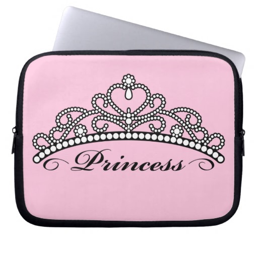 Princess Tiara Laptop Sleeve Pink Background
