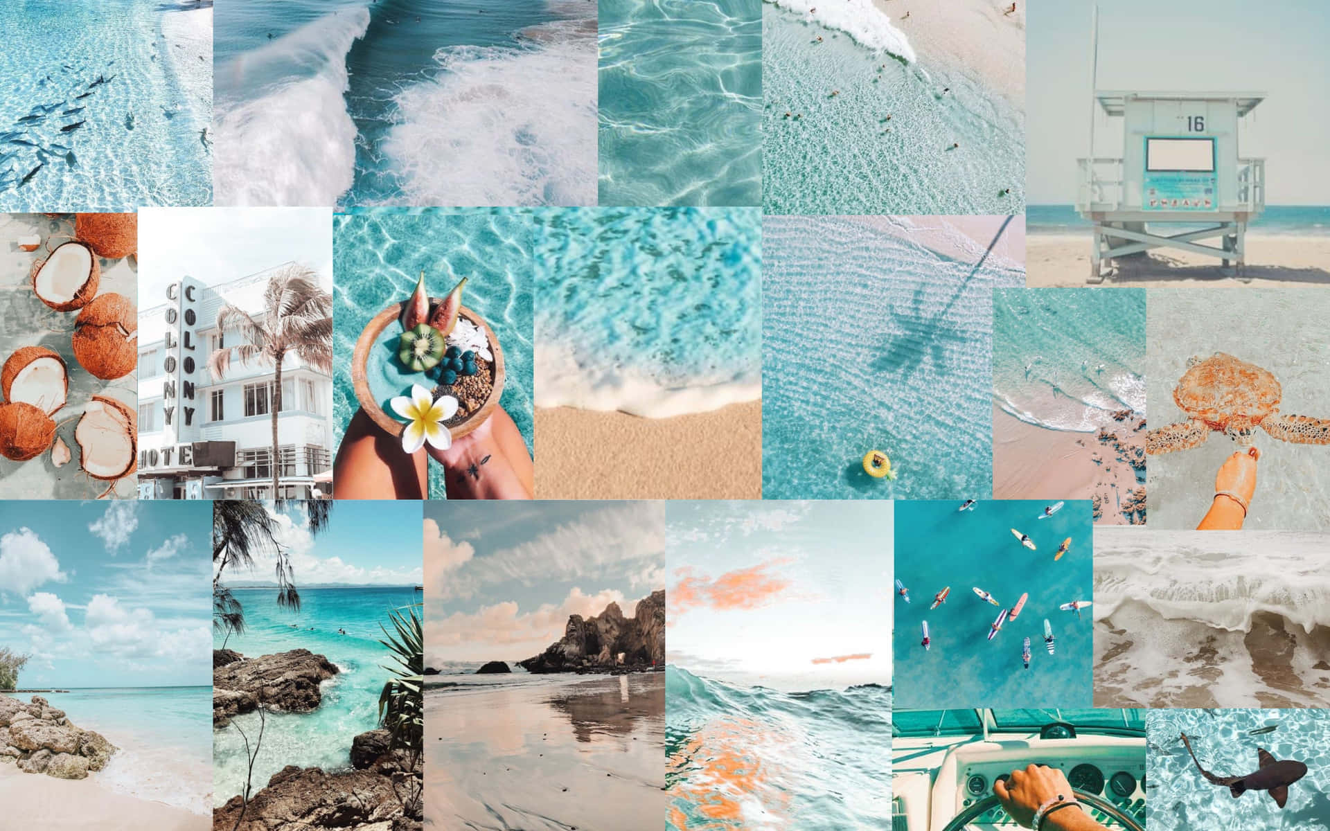 Aesthetic Preppy Beach Wallpaper