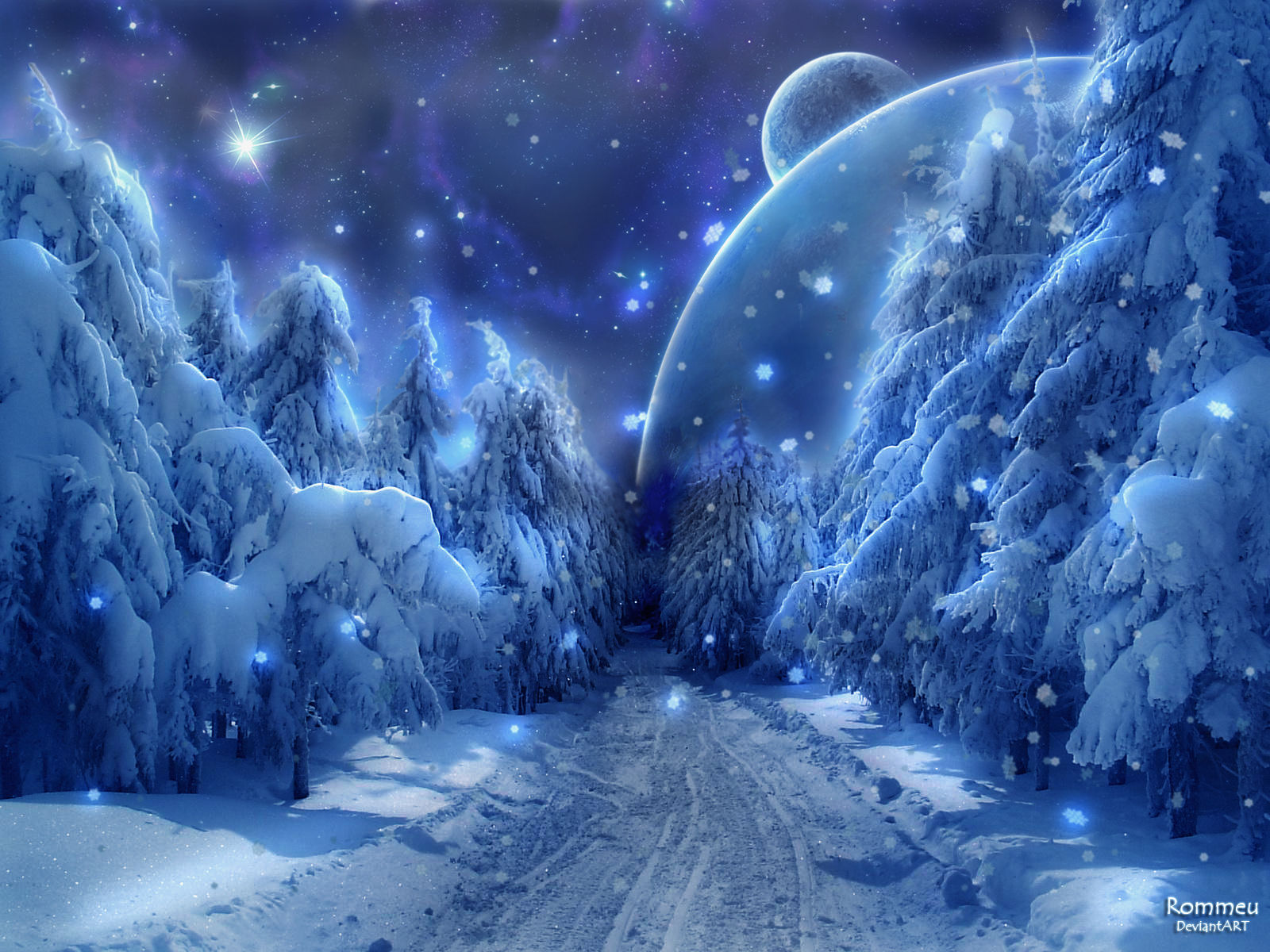 Winter Fantasy Background Wallpaper