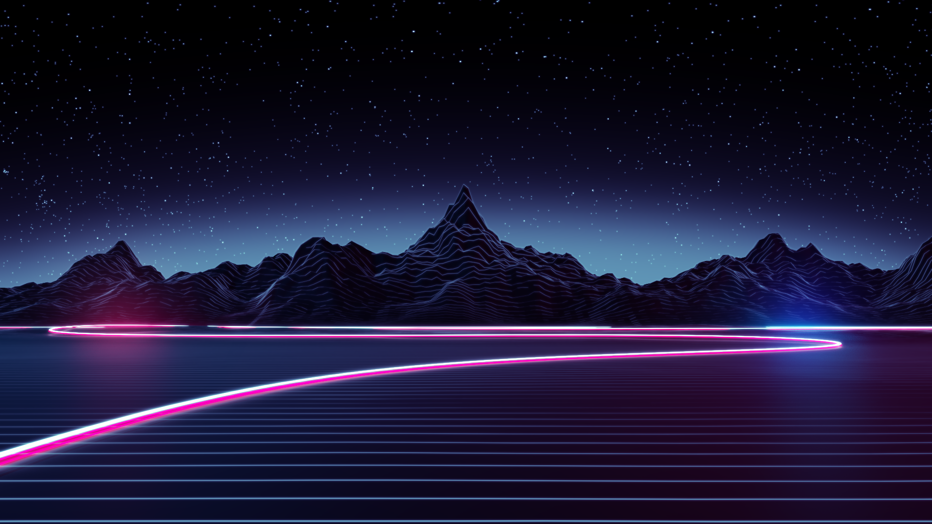 Neon Mountains Wallpaper