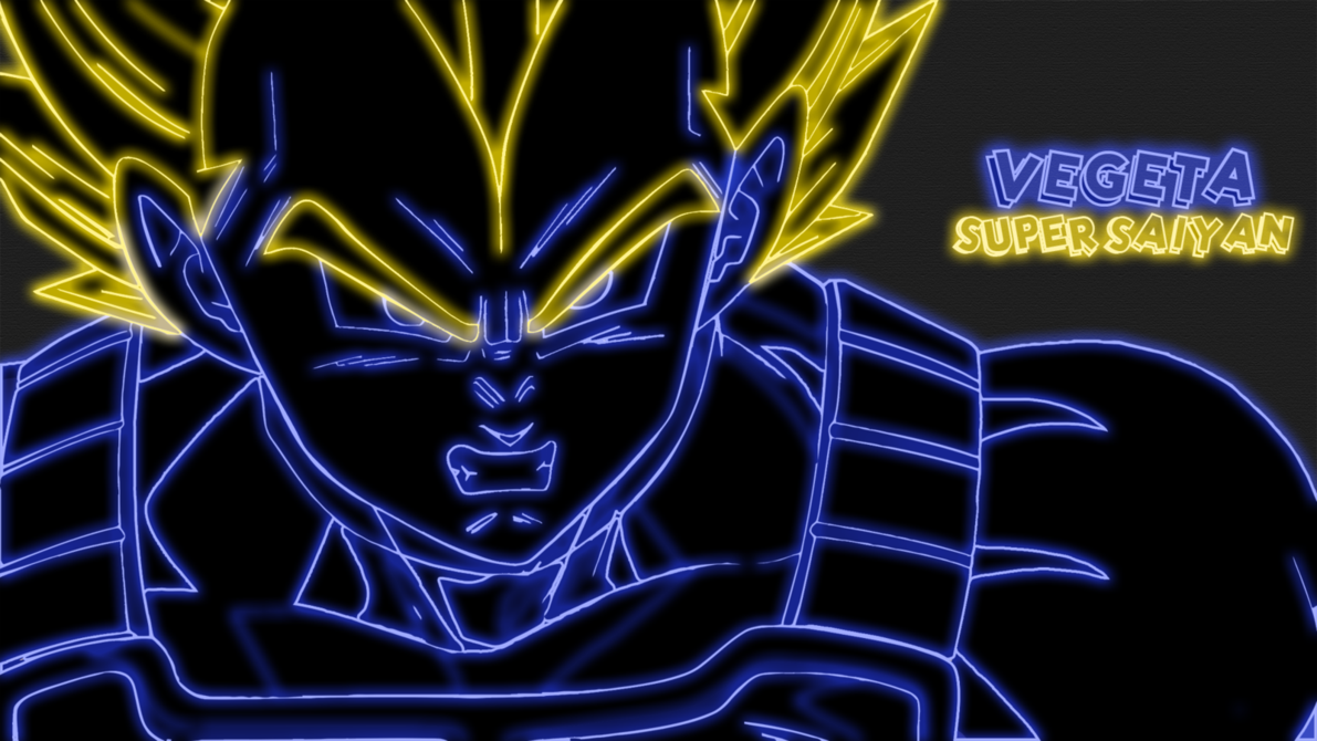 Vegeta Super Saiyan Neon Wallpaper By Gt4tube