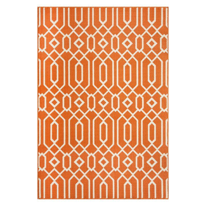 Momeni Baja Collection Indoor Outdoor Baj Rug Orange