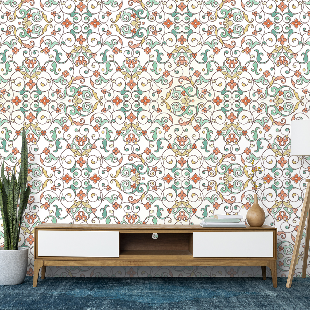 Traditional Wallpaper Dds487 Red And Wine Decor