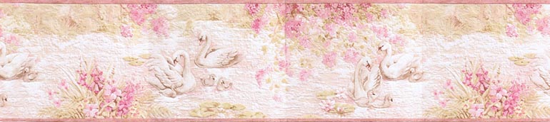 Details about SWAN FAMILY in LAKEPINK Wallpaper Border B3286 770x172