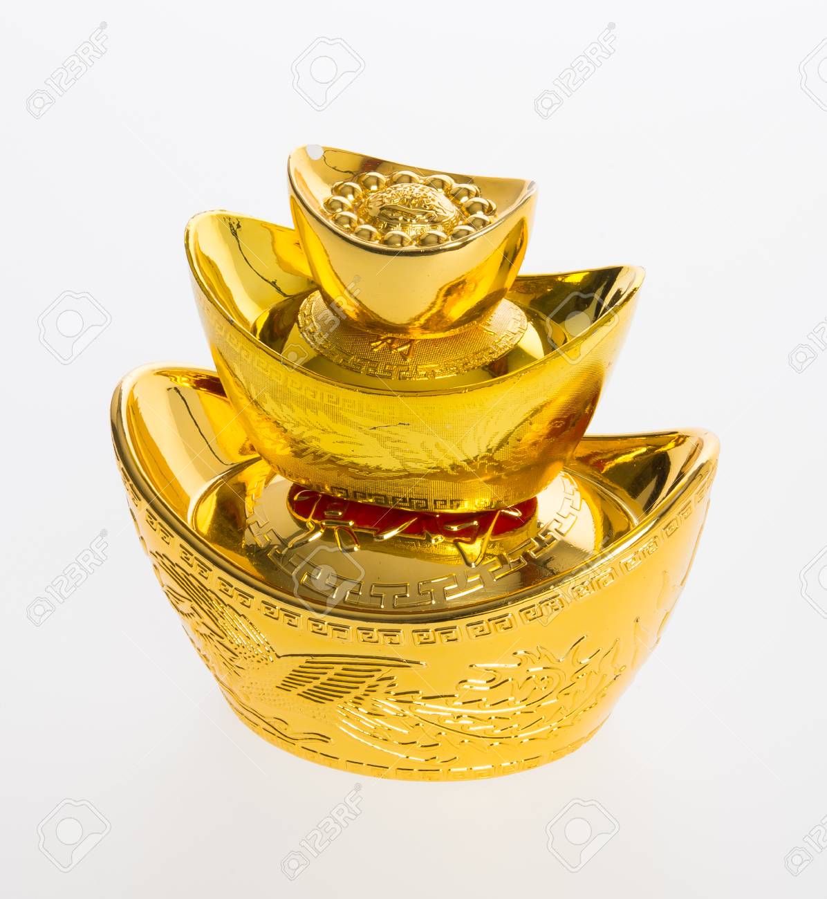Gold Or Chinese Ingot Mean Symbols Of Wealth And Prosperity