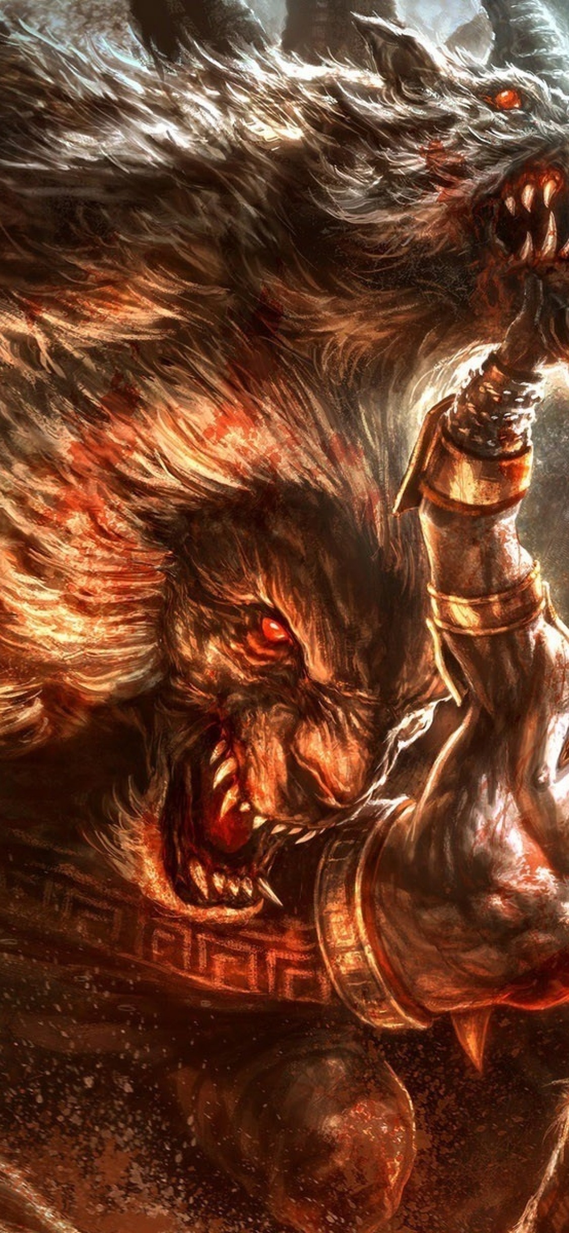 God Of War Kratos Lion Snake Fire Wallpaper HD