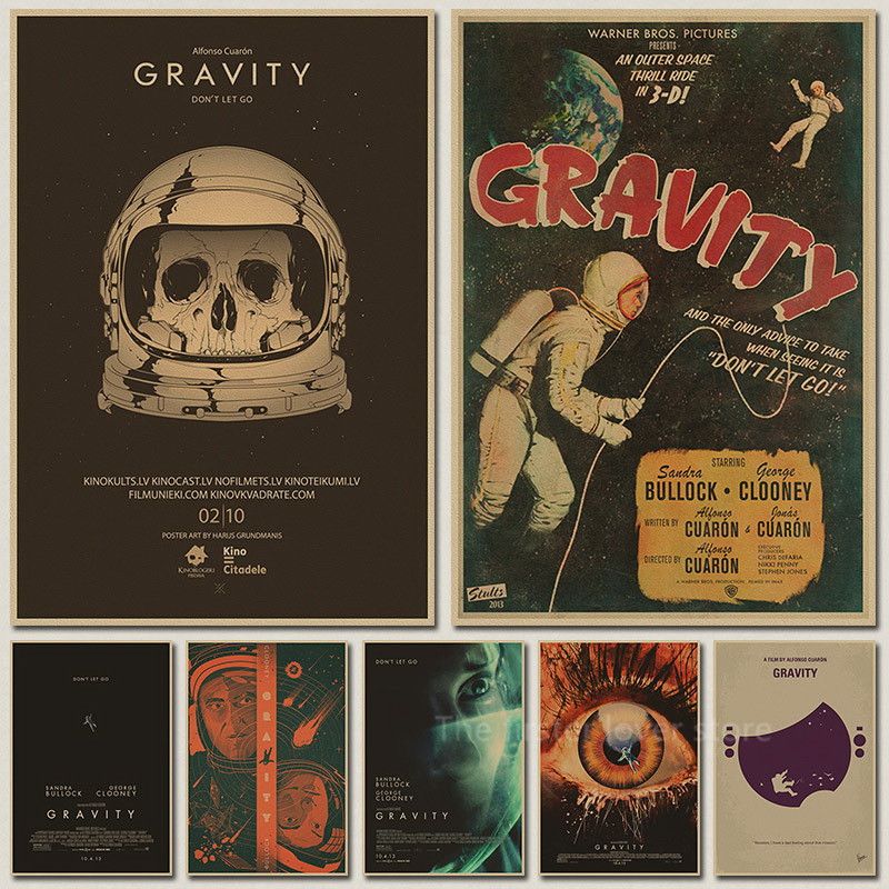 Vintage Poster Gravity Space Movie Retro Shuttle