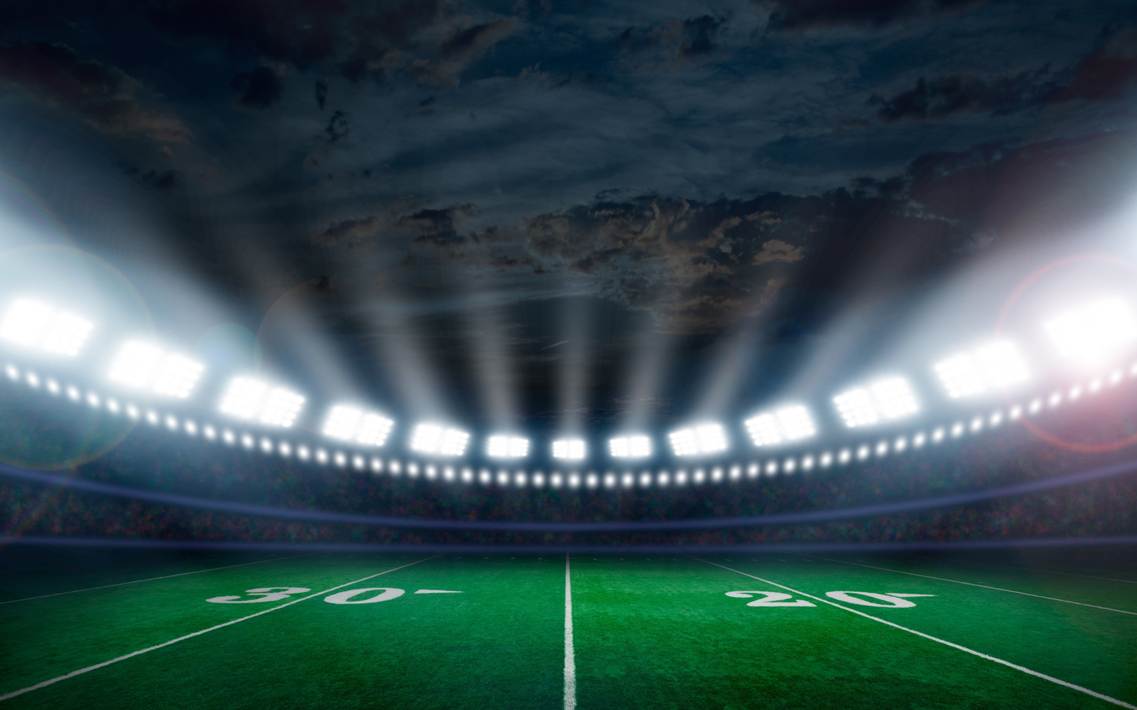 Wallpaper Stadium Football Lights Sports 4k