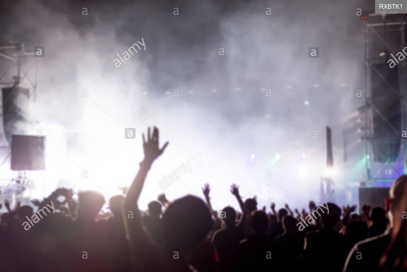 Blurred Background Bokeh Lighting In Outdoor Concert With